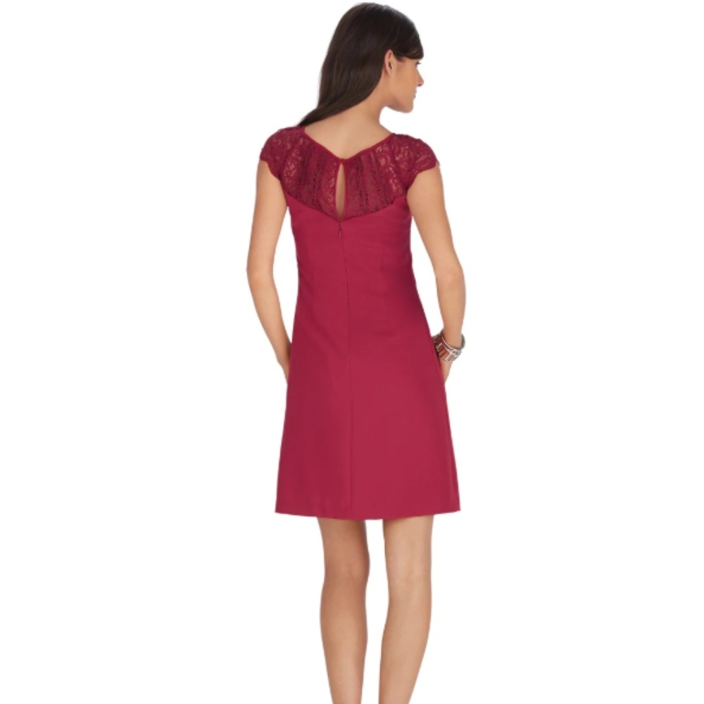 Red Lace Shift Dress - White House Black Market